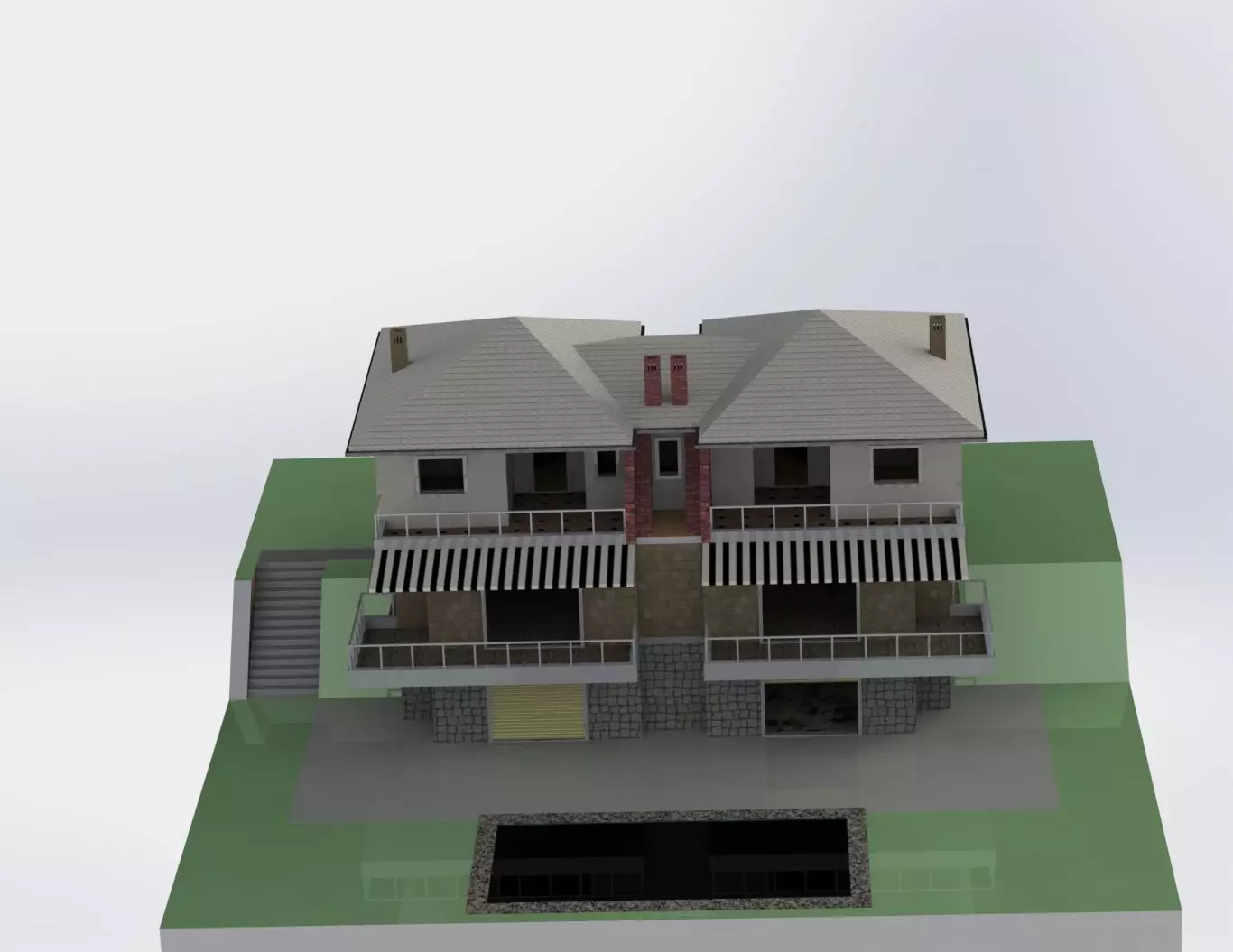 house front of machine 3D model_0