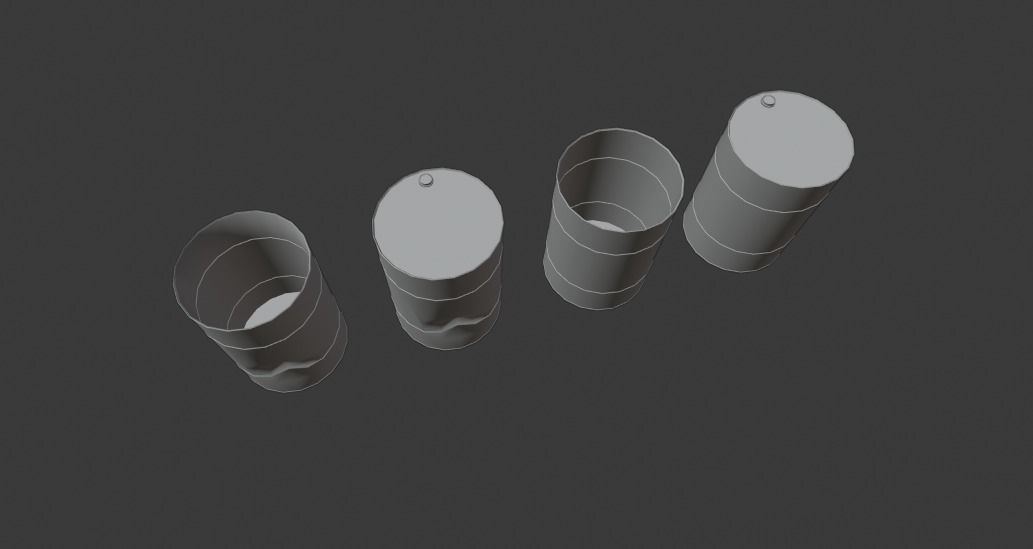 Barrel three cylinders Free low-poly 3D model_2