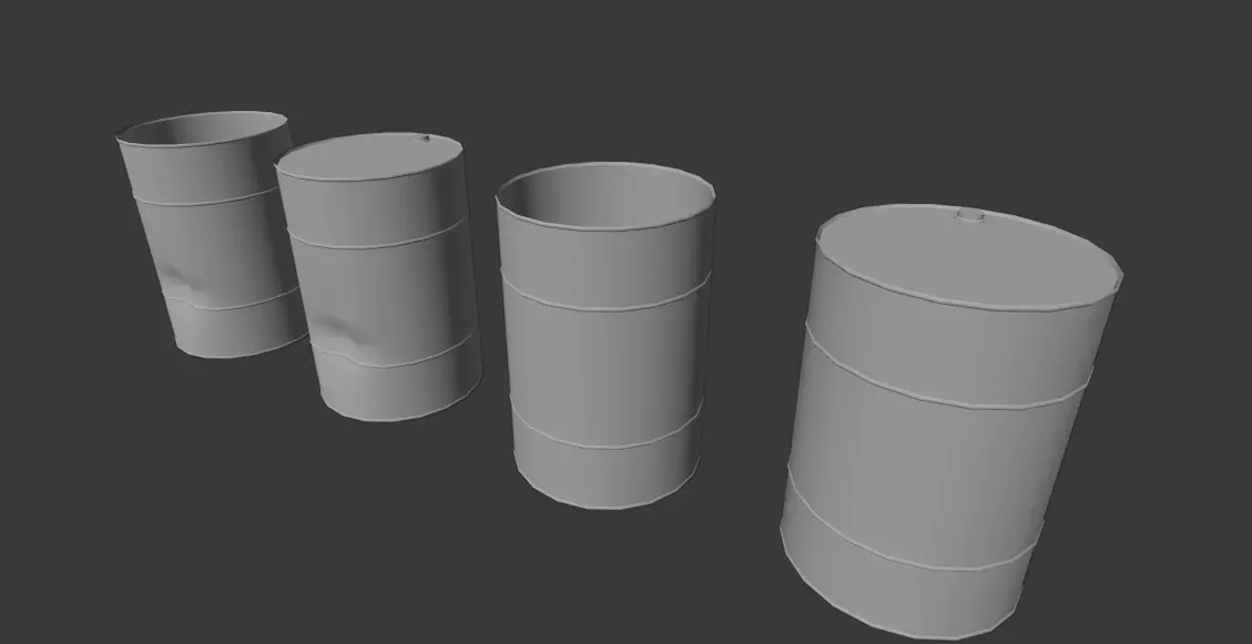 Barrel three cylinders Free low-poly 3D model_0