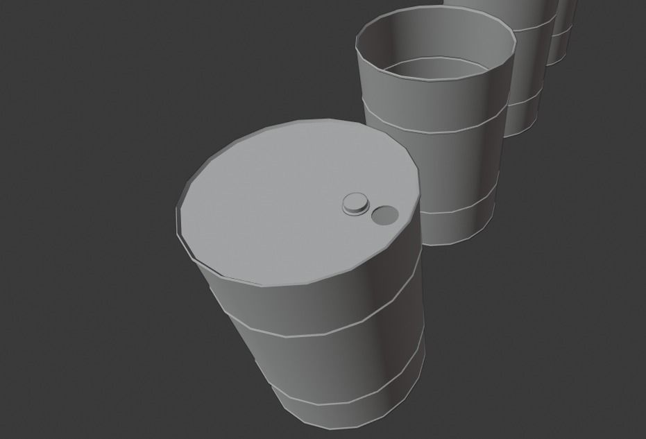 Barrel three cylinders Free low-poly 3D model_4