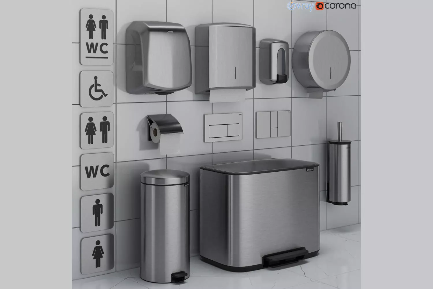 Bathroom accessories set 71 -Jofel -Brabantia -BXG 3D model