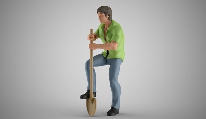 Man Digging the Soil 3D print model