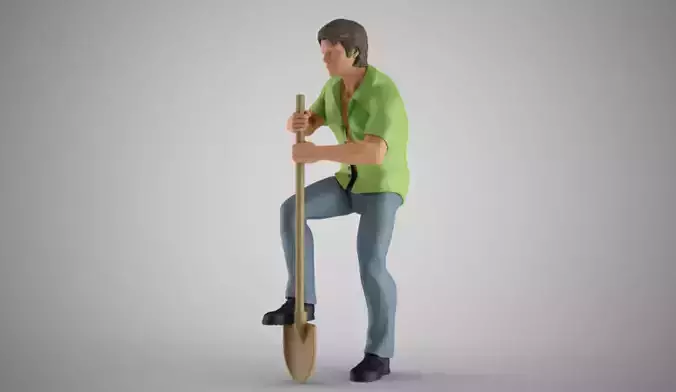 Man Digging the Soil 3D print model