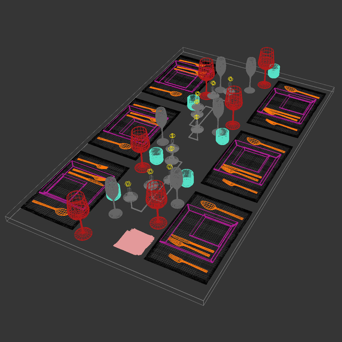 Table setting 12 3D model_4