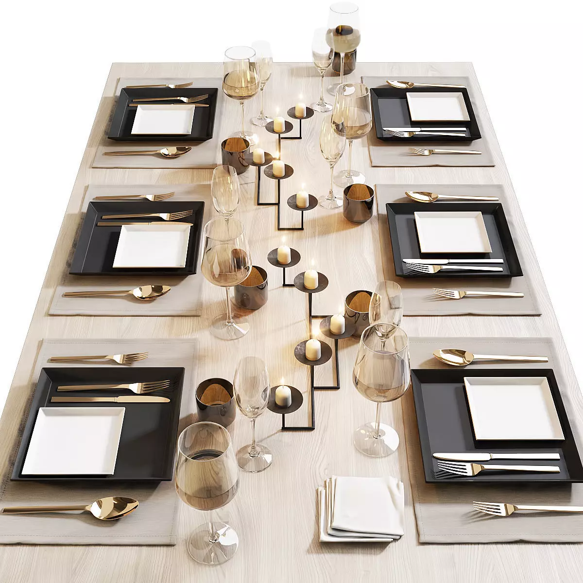 Table setting 12 3D model_0