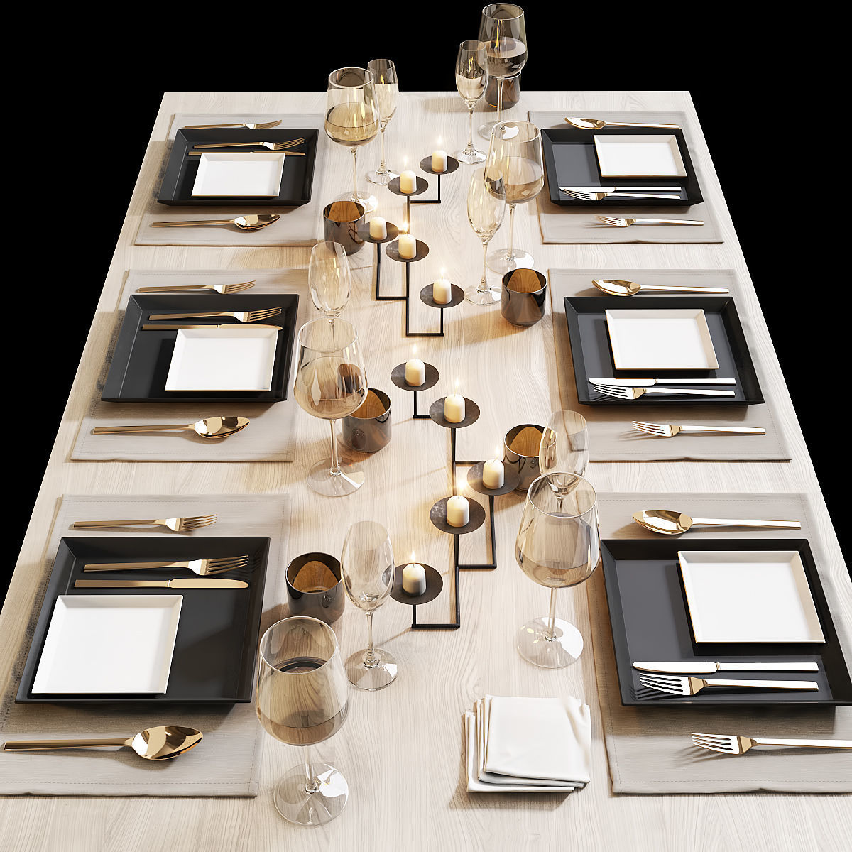 Table setting 12 3D model_1