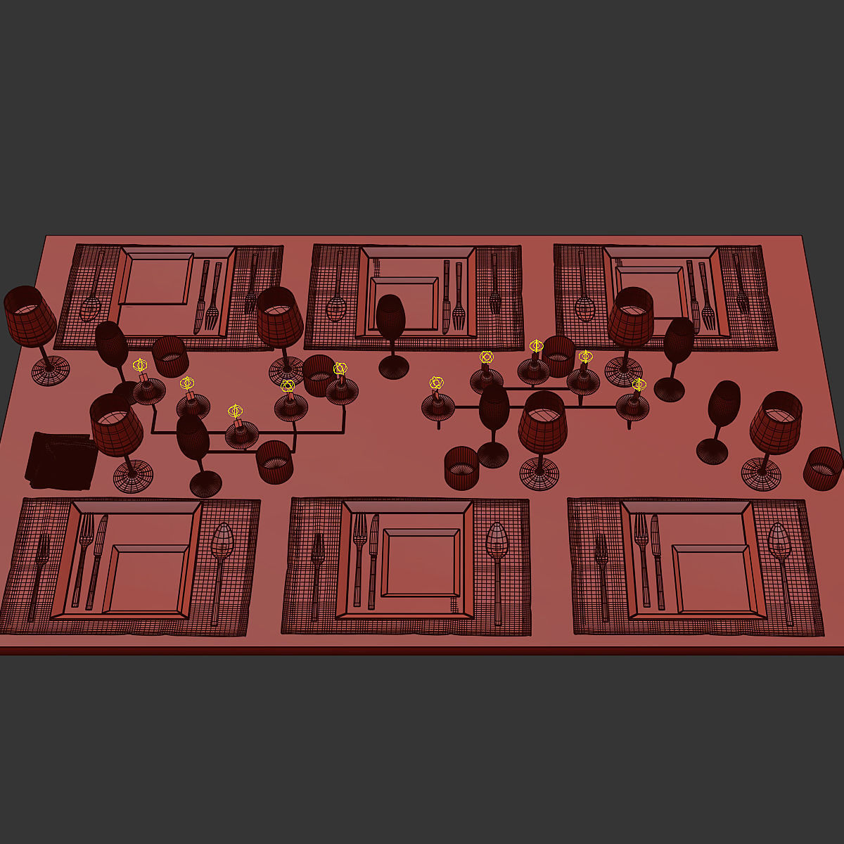 Table setting 12 3D model_3