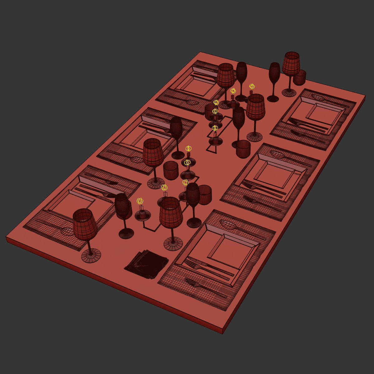 Table setting 12 3D model_2