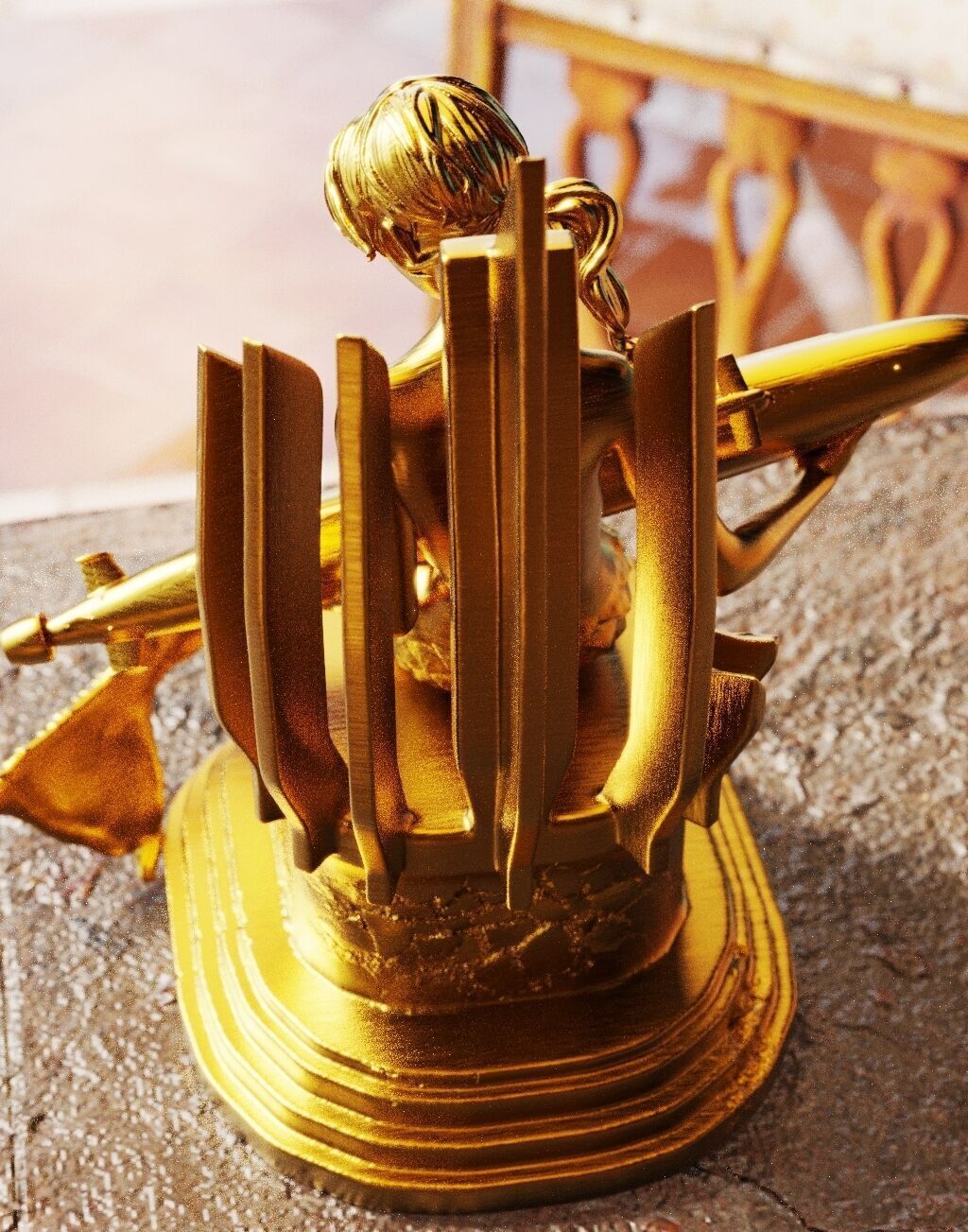 Mermaid carrying a submarine 3D print model_8