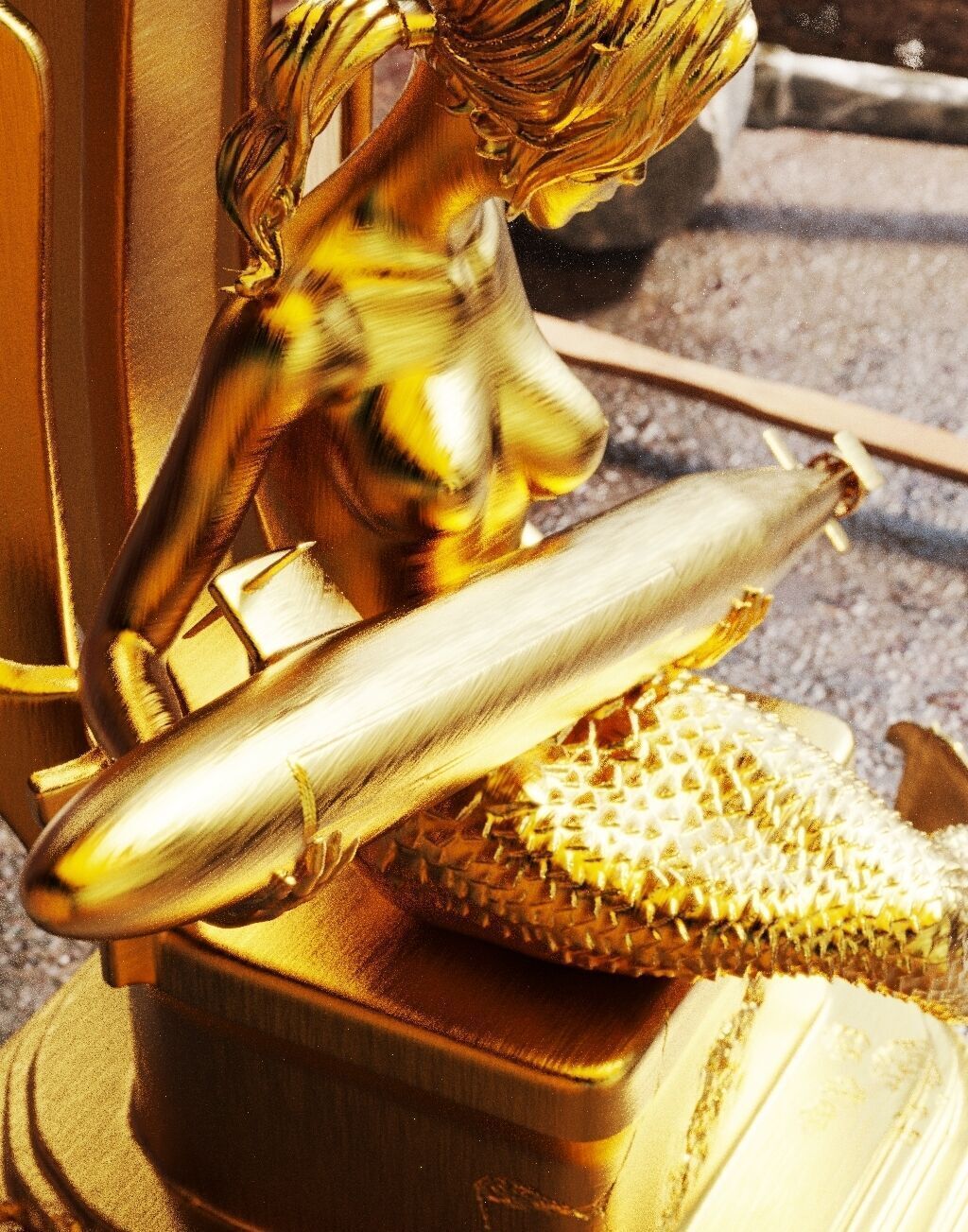 Mermaid carrying a submarine 3D print model_10