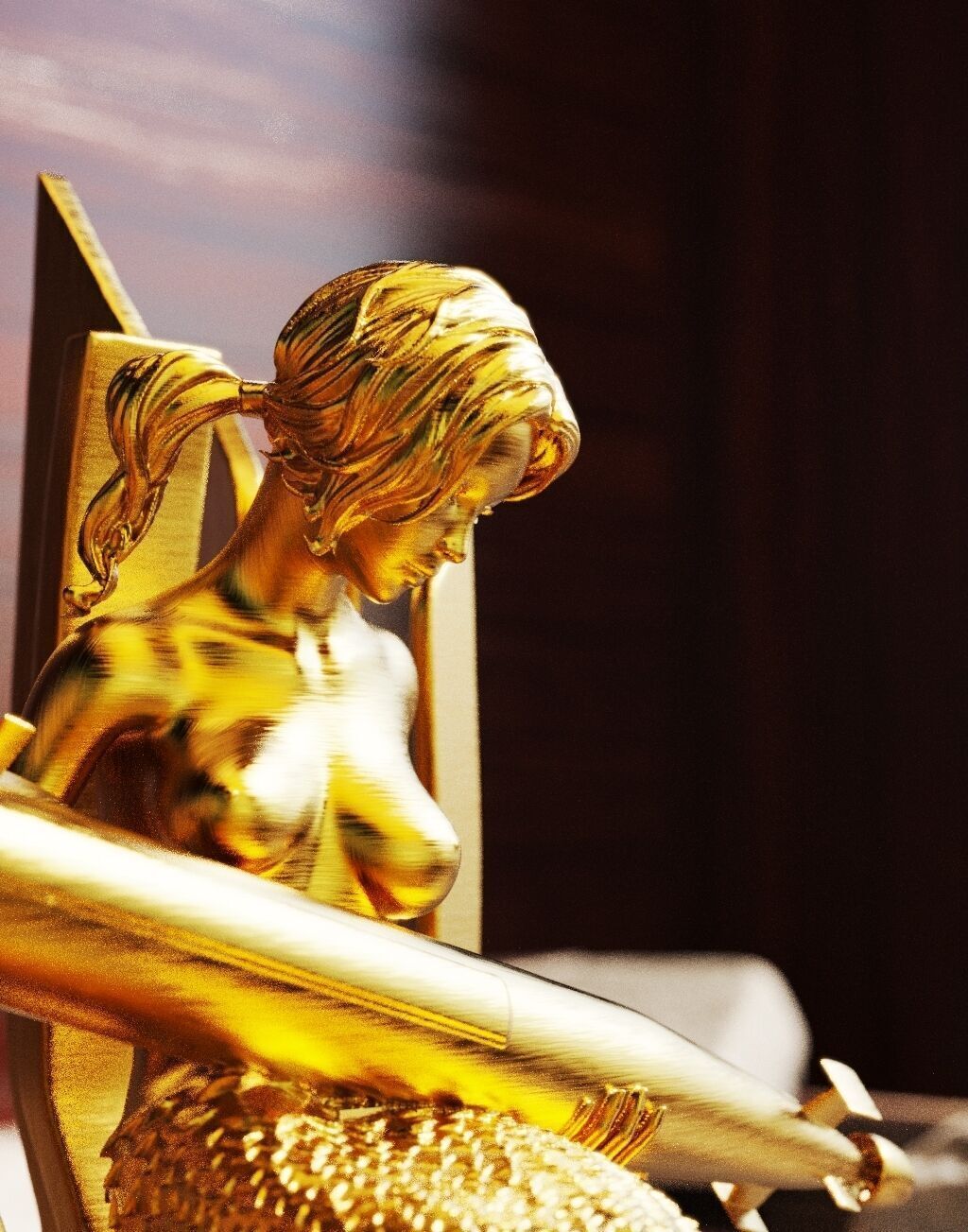 Mermaid carrying a submarine 3D print model_5