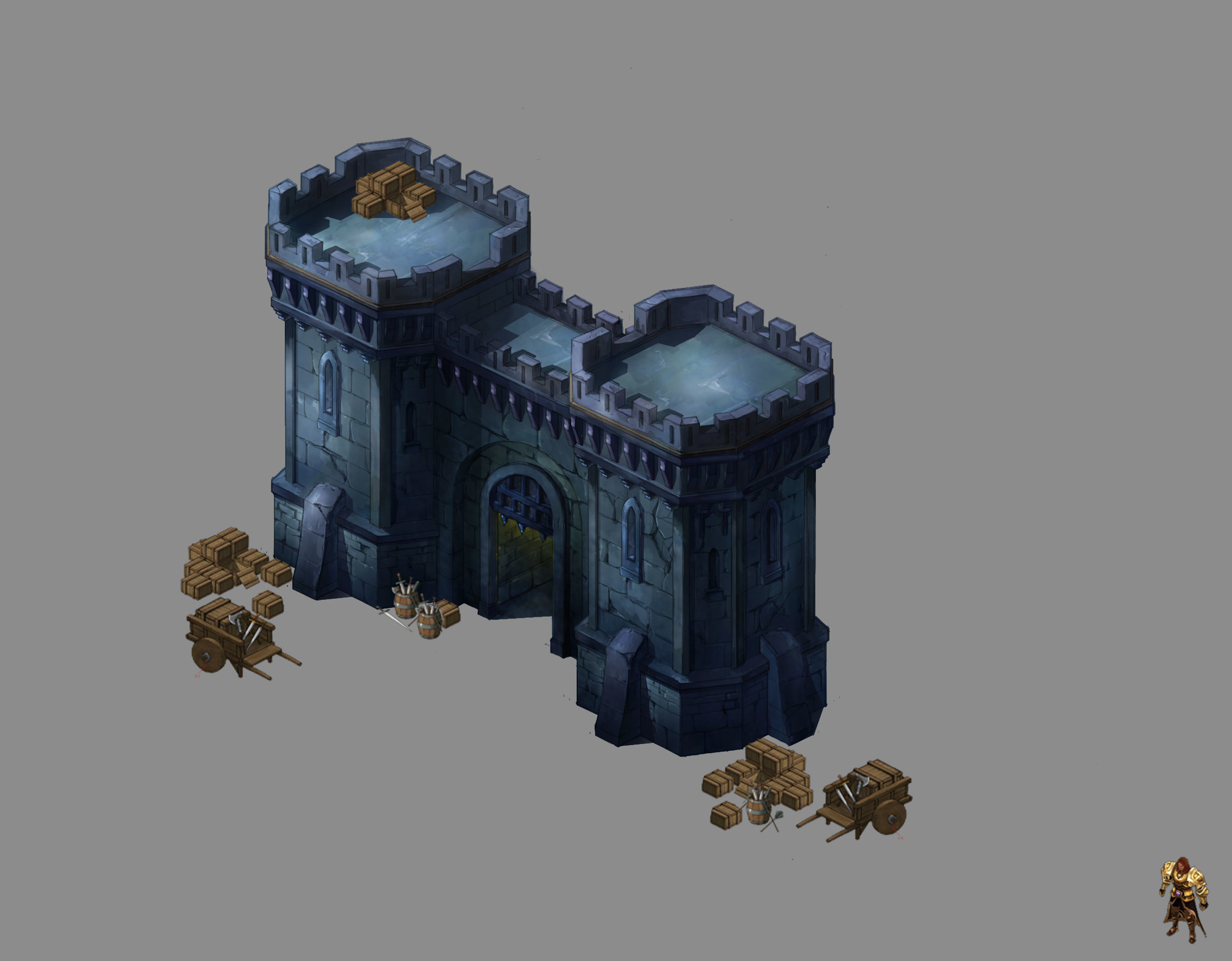 Tang Evil Creatures - City Gate 02 3D model_4