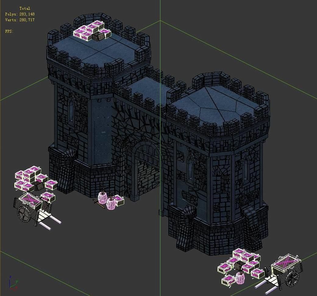 Tang Evil Creatures - City Gate 02 3D model_1