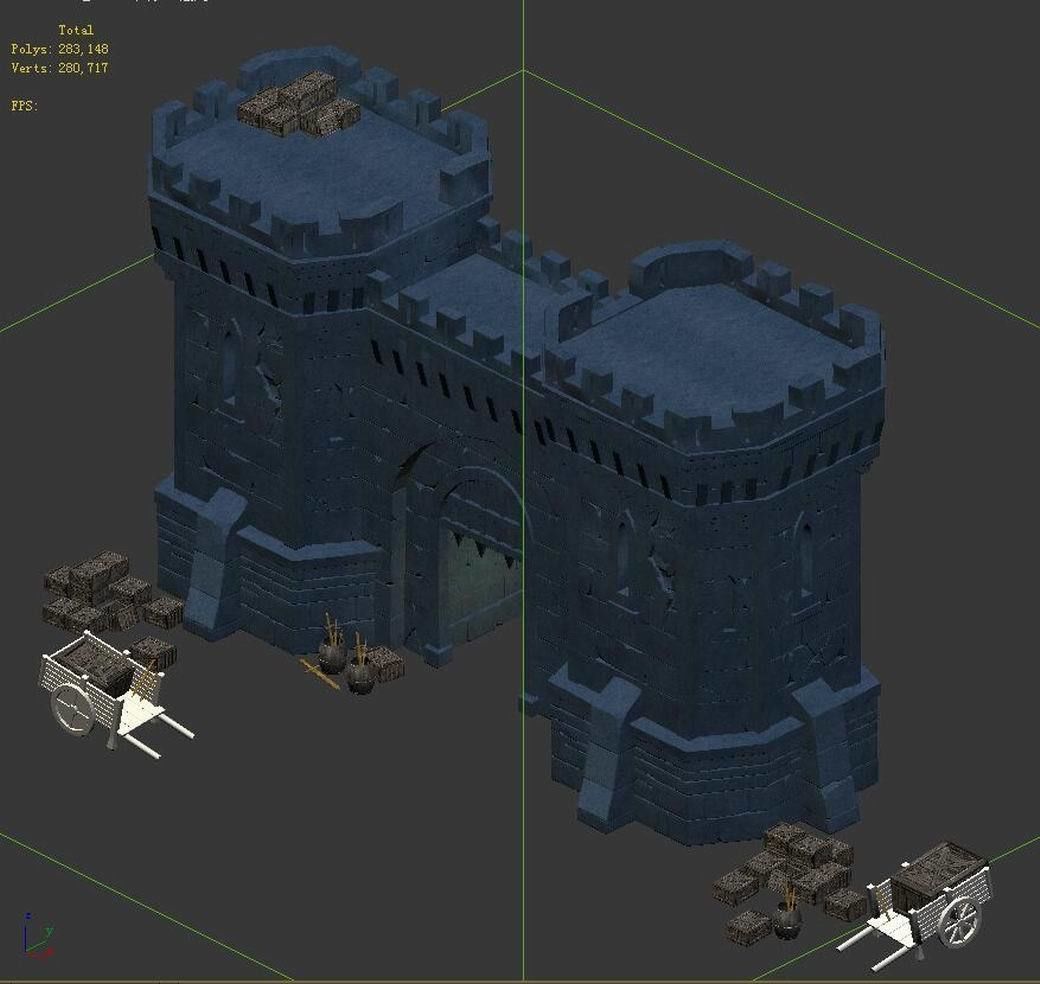 Tang Evil Creatures - City Gate 02 3D model_2