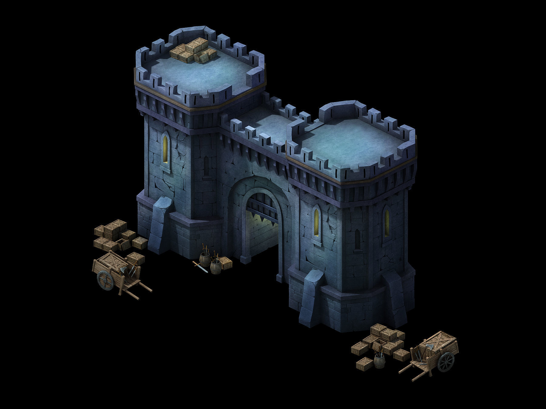 Tang Evil Creatures - City Gate 02 3D model_3