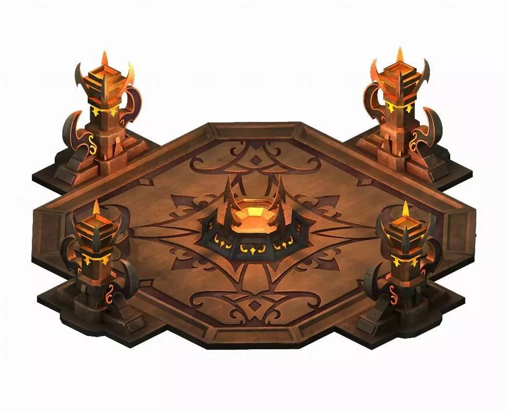 Tang Evil creatures - altar 04 3D model_0