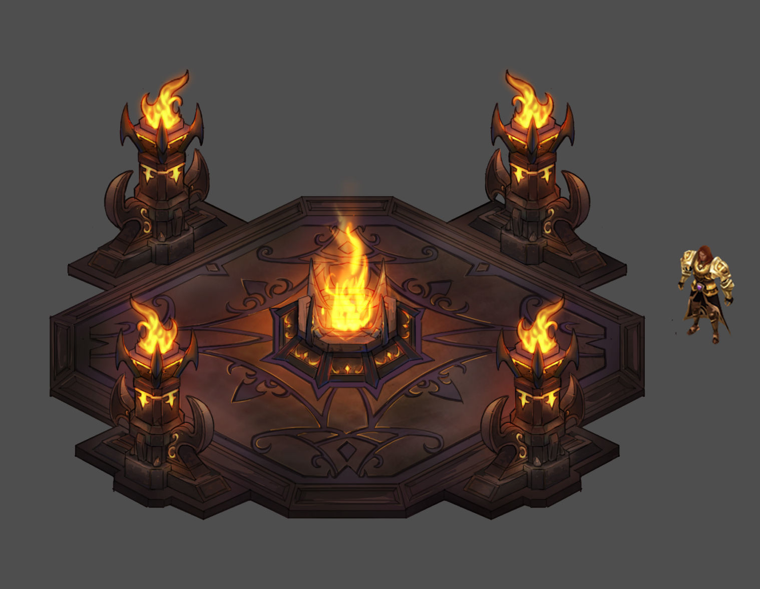 Tang Evil creatures - altar 04 3D model_4