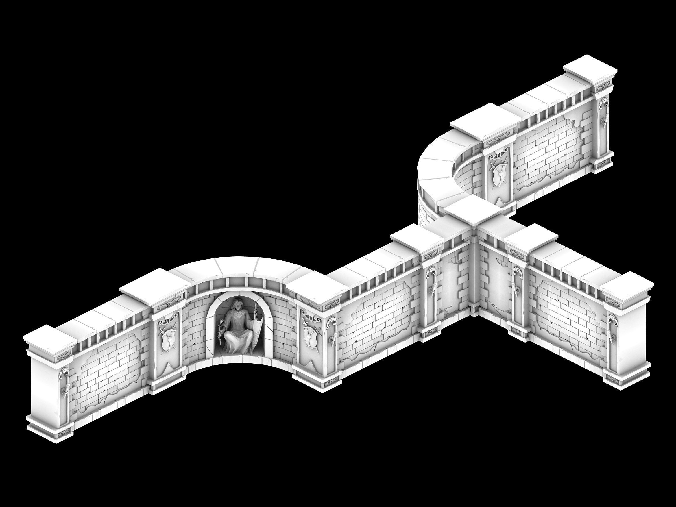 Tang Evil creatures - wall 01 3D model_6