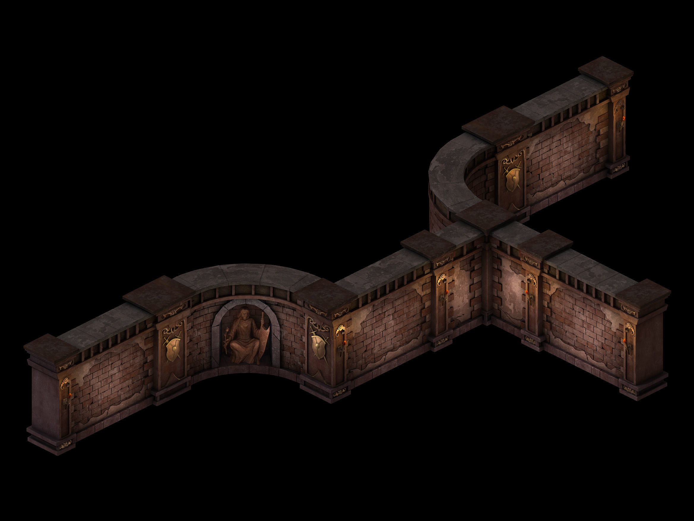 Tang Evil creatures - wall 01 3D model_3