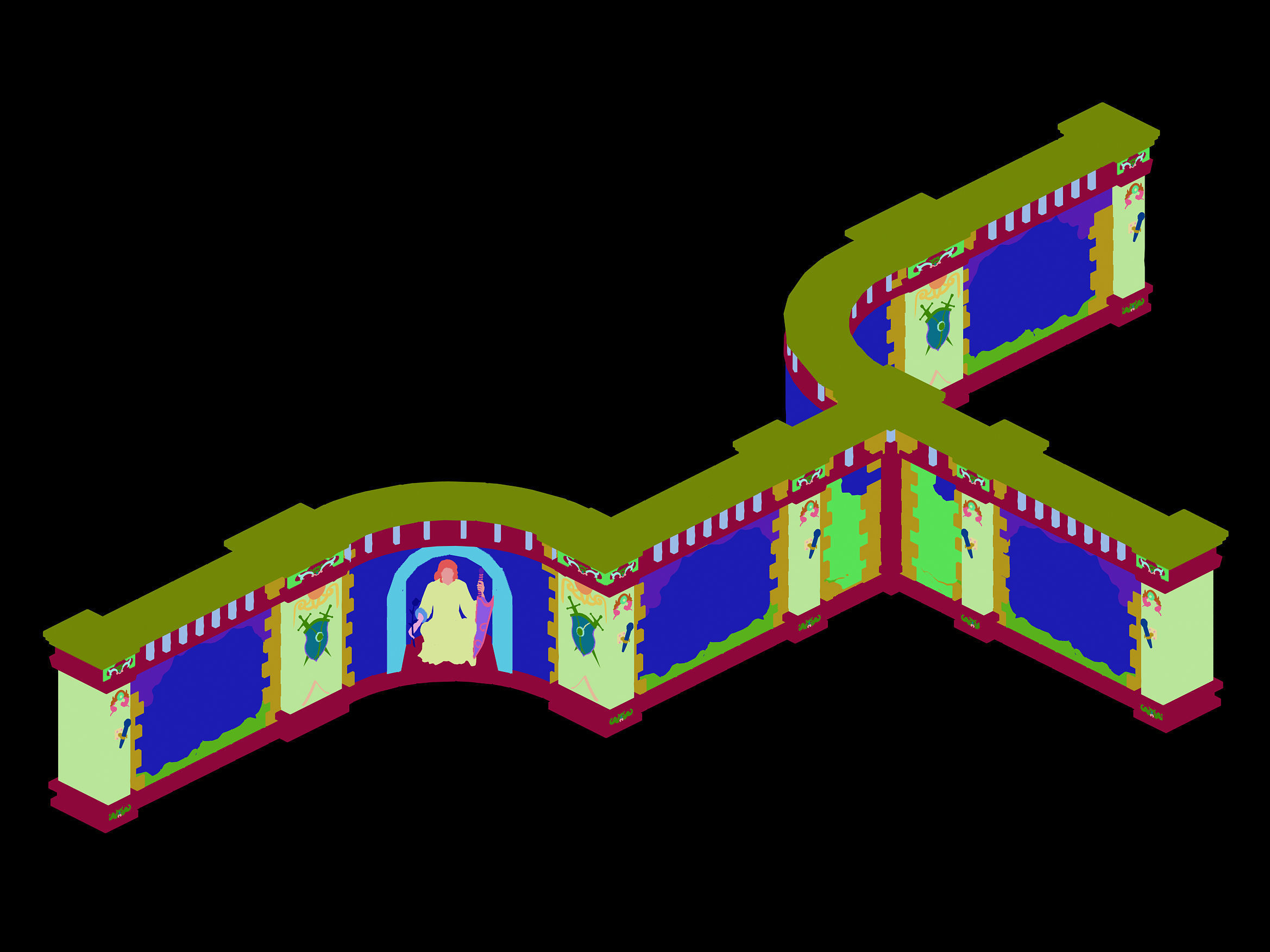 Tang Evil creatures - wall 01 3D model_5