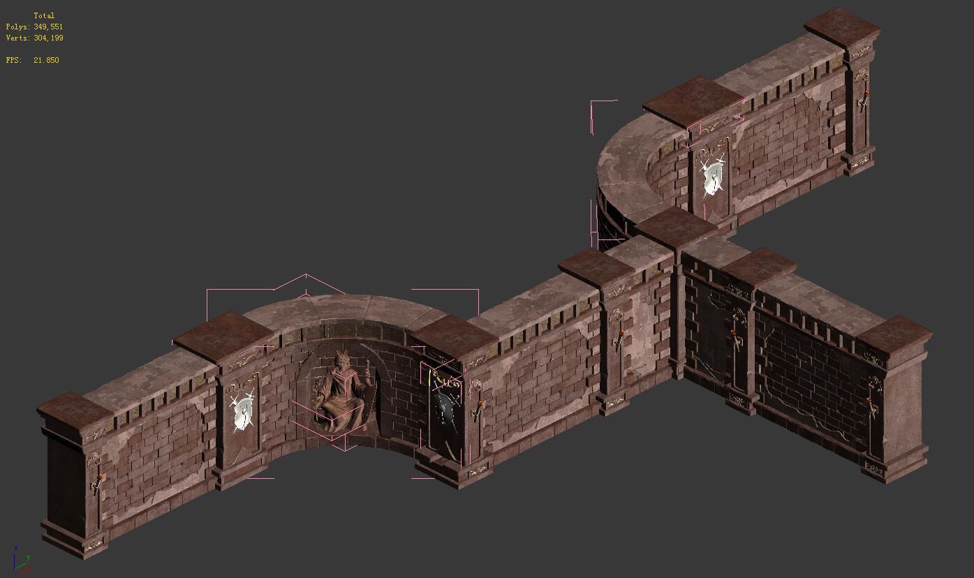 Tang Evil creatures - wall 01 3D model_2