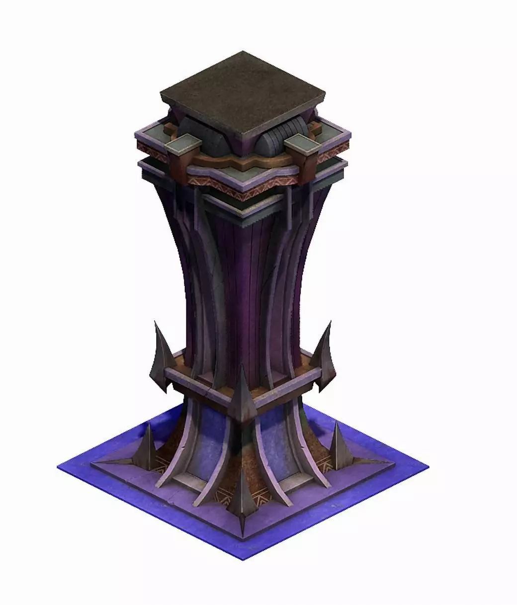 Tang Evil creatures - pillars 02 3D model_0