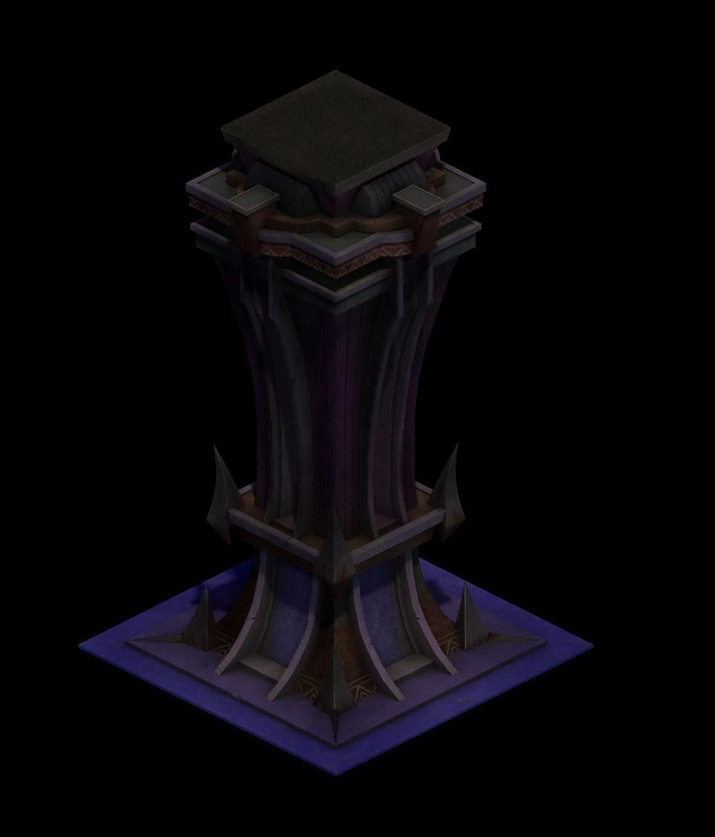 Tang Evil creatures - pillars 02 3D model_3