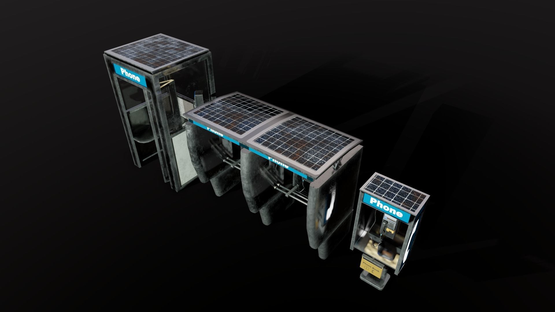 Pay Phone Game Asset Low-poly 3D model_9