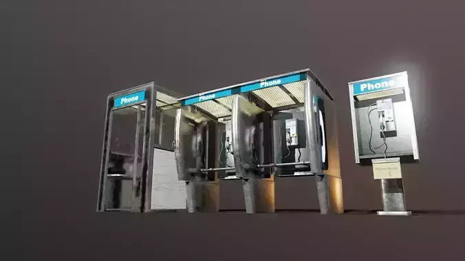 Pay Phone Game Asset Low-poly 3D model