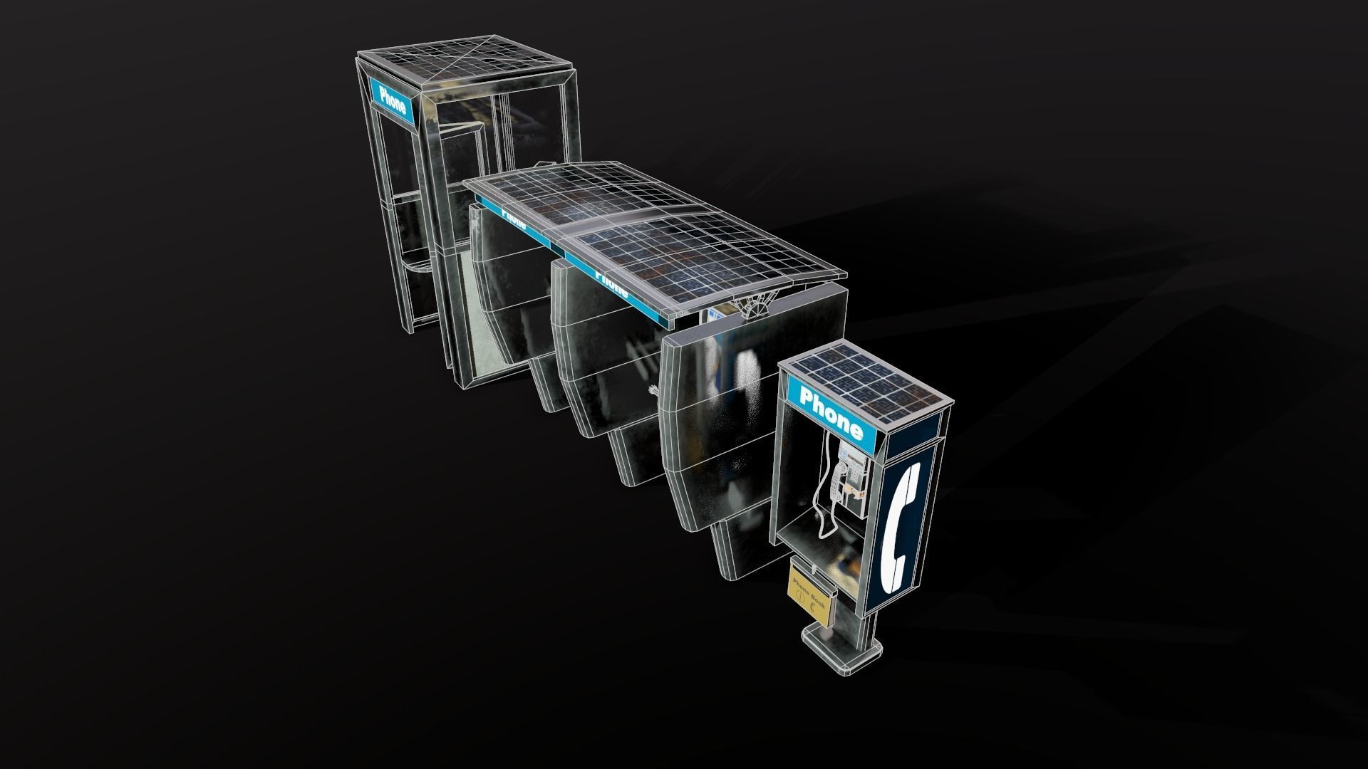 Pay Phone Game Asset Low-poly 3D model_11
