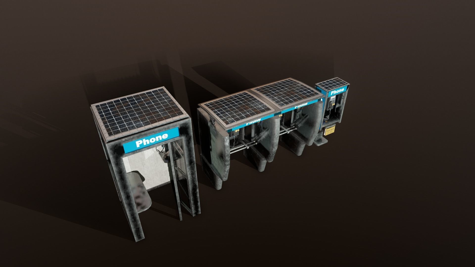 Pay Phone Game Asset Low-poly 3D model_6