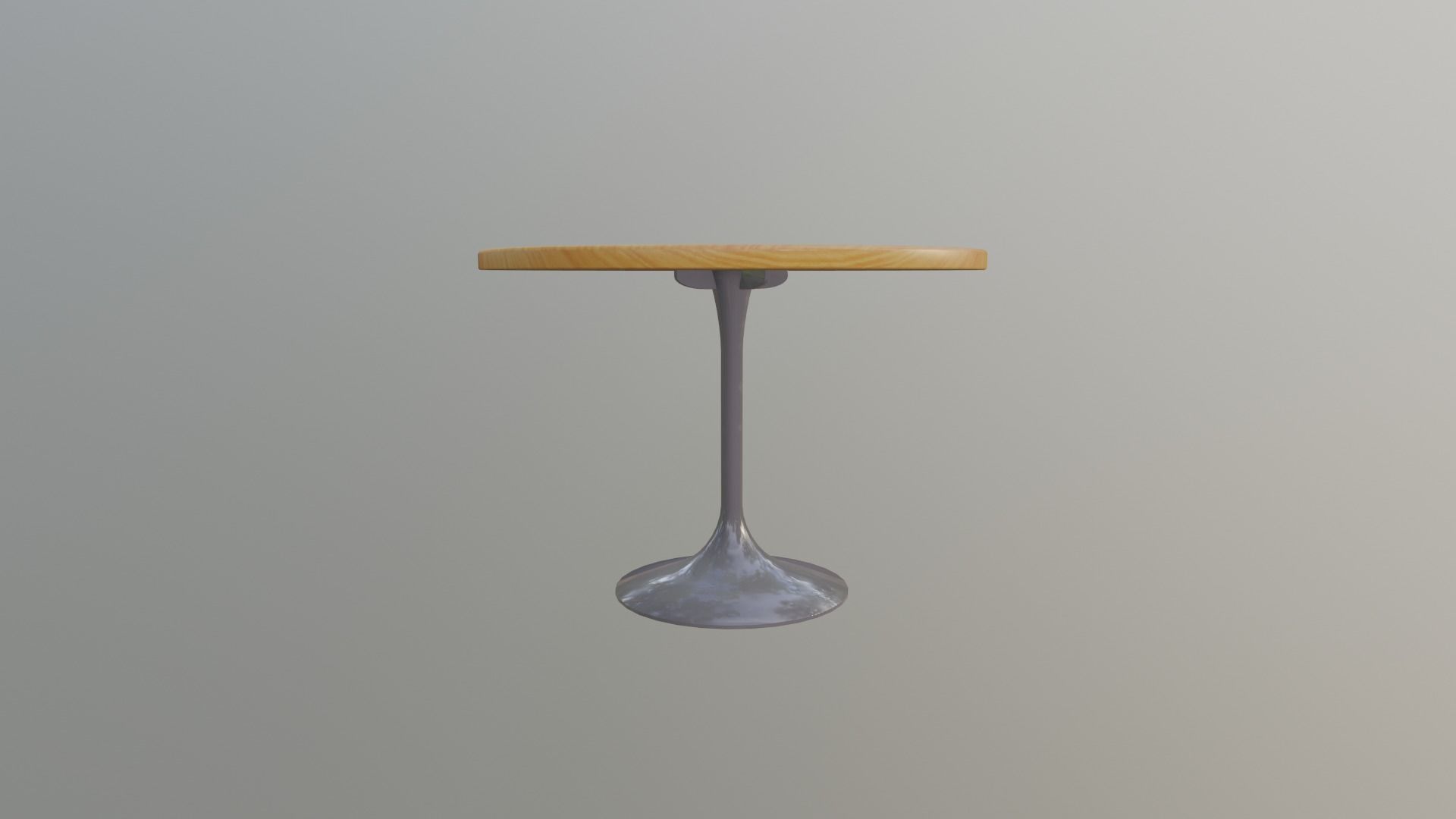 round wood table Low-poly 3D model_2