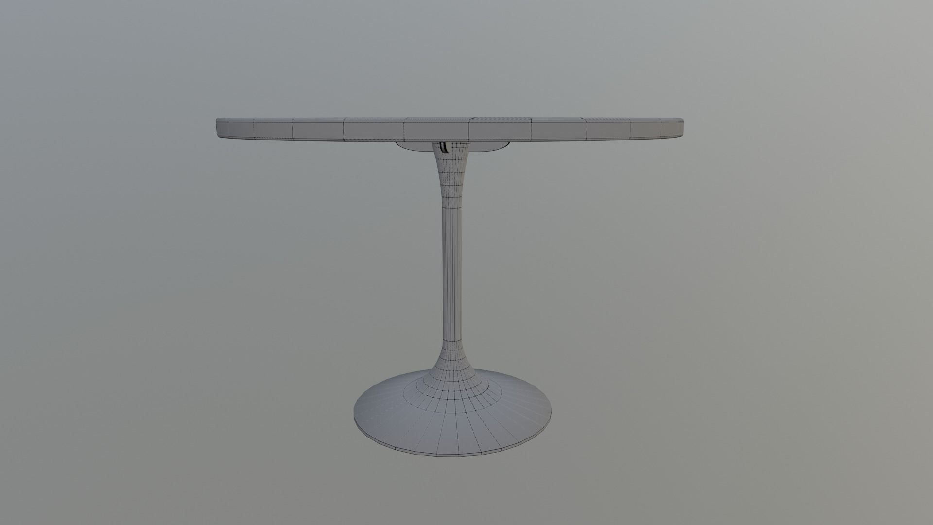 round wood table Low-poly 3D model_5