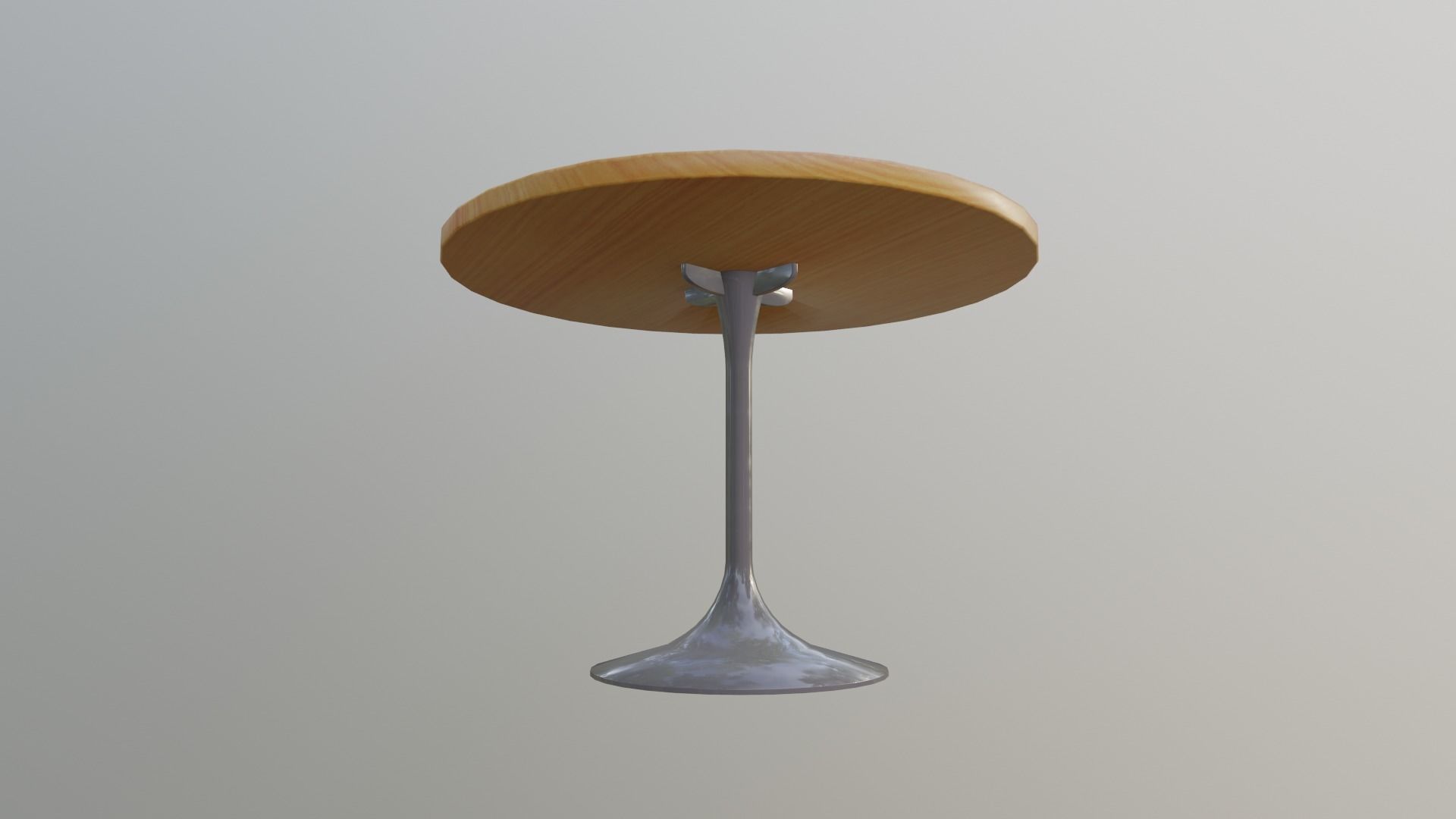 round wood table Low-poly 3D model_1