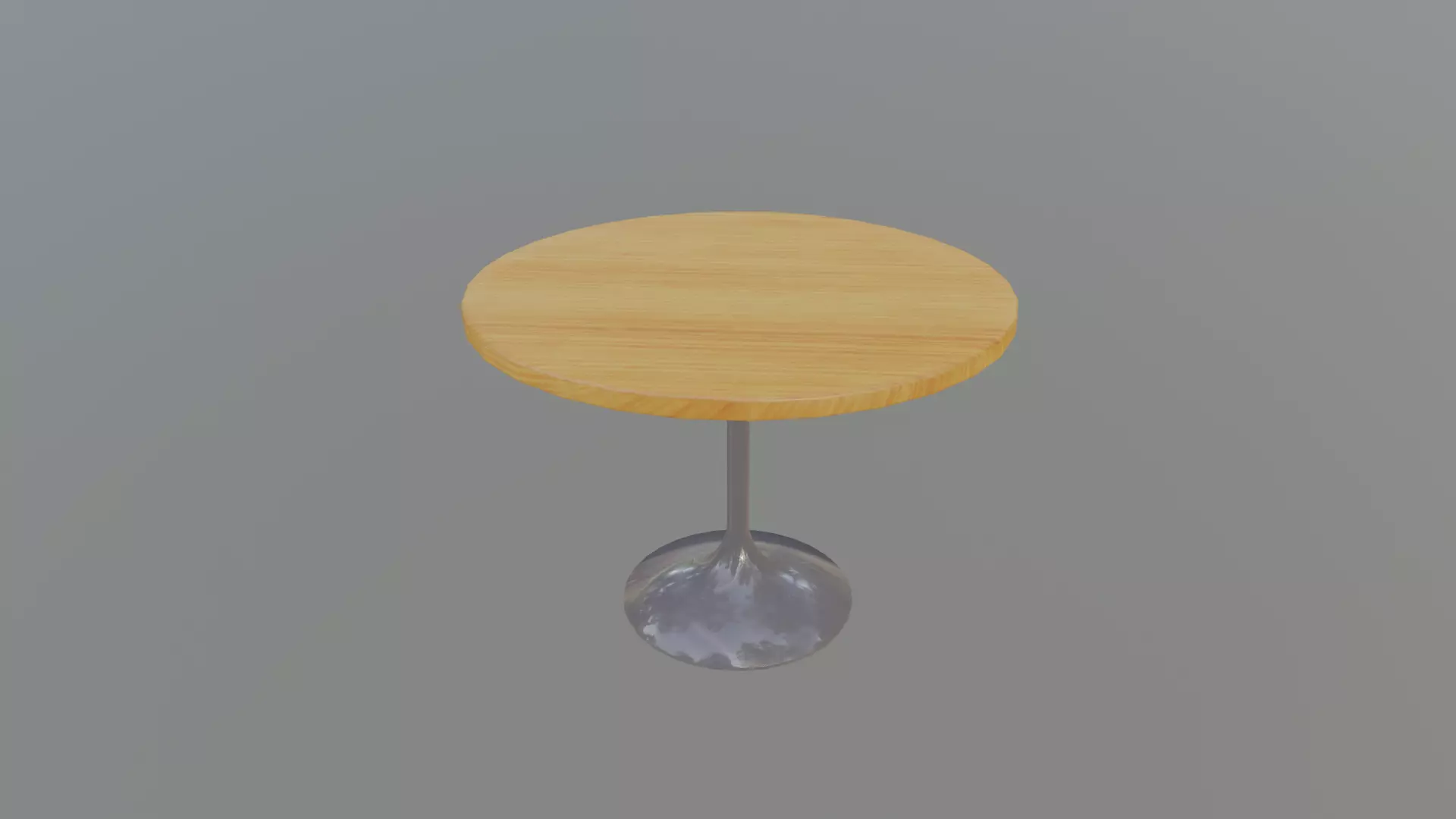 round wood table Low-poly 3D model_0