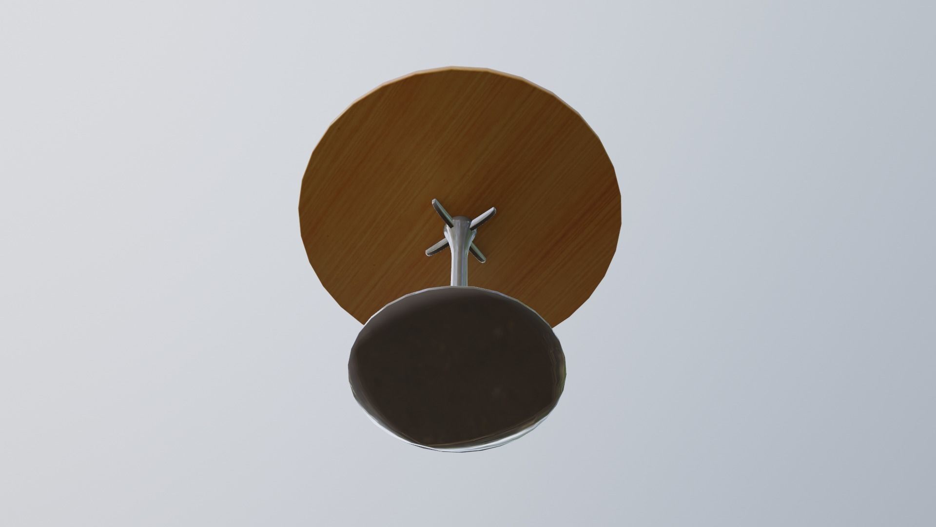 round wood table Low-poly 3D model_3