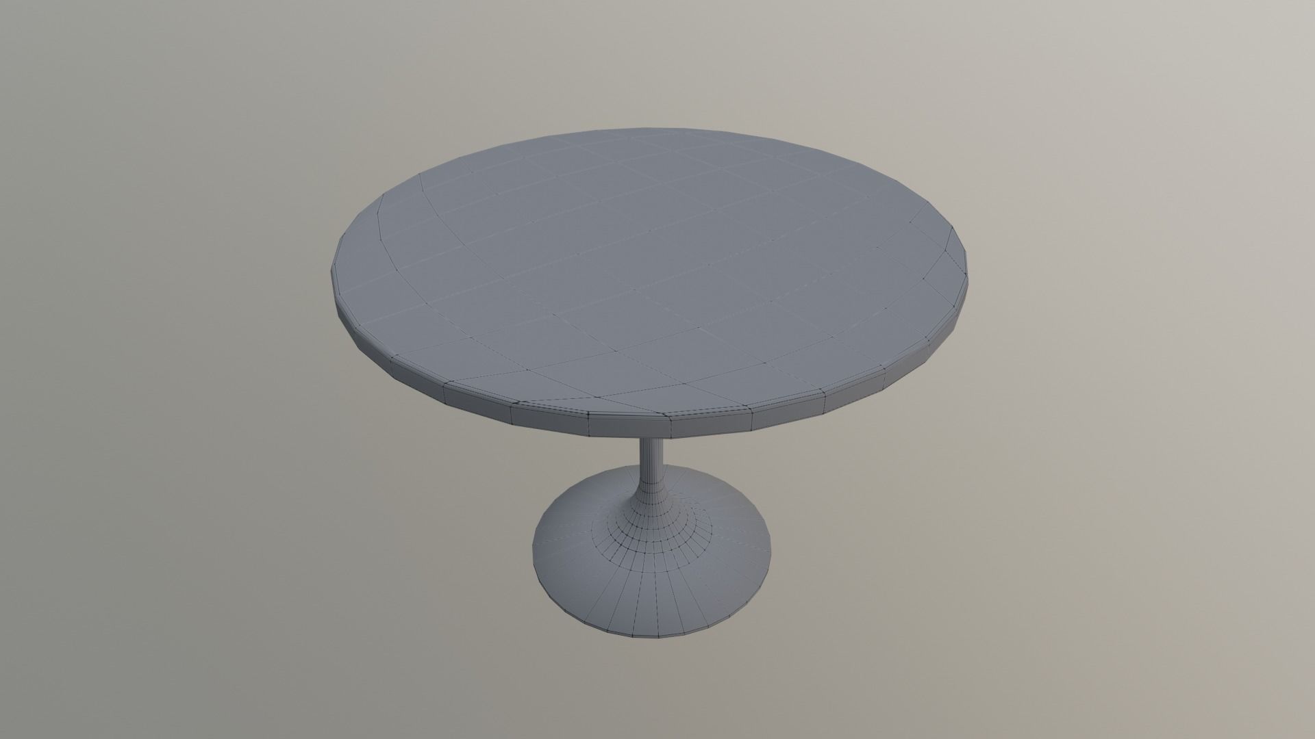 round wood table Low-poly 3D model_4