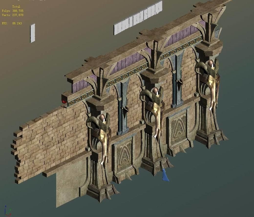 Tang Evil creatures - wall 01 3D model_2