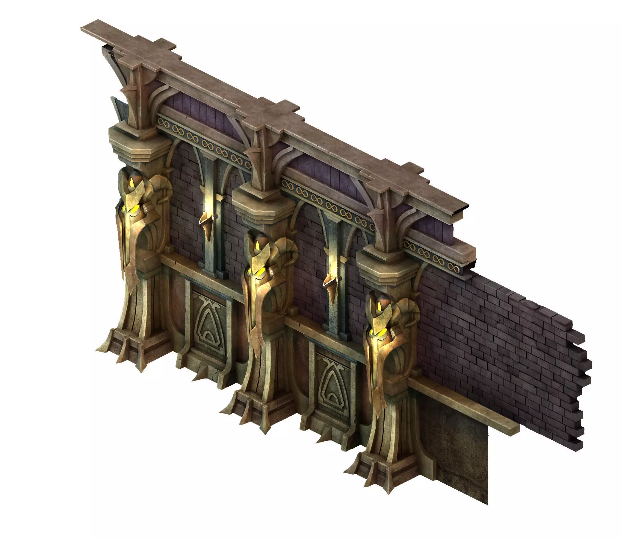 Tang Evil creatures - wall 01 3D model_0