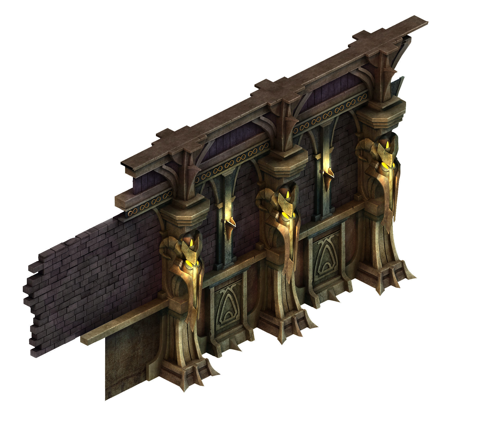 Tang Evil creatures - wall 01 3D model_5