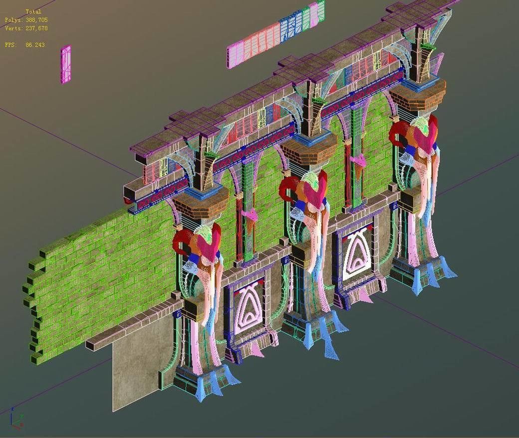 Tang Evil creatures - wall 01 3D model_1