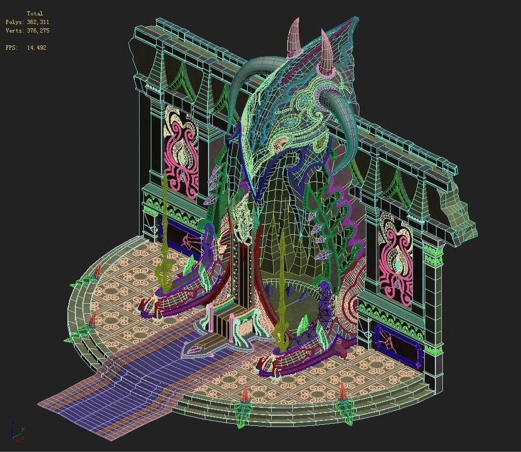 Tang Evil creatures - throne 01 3D model_1