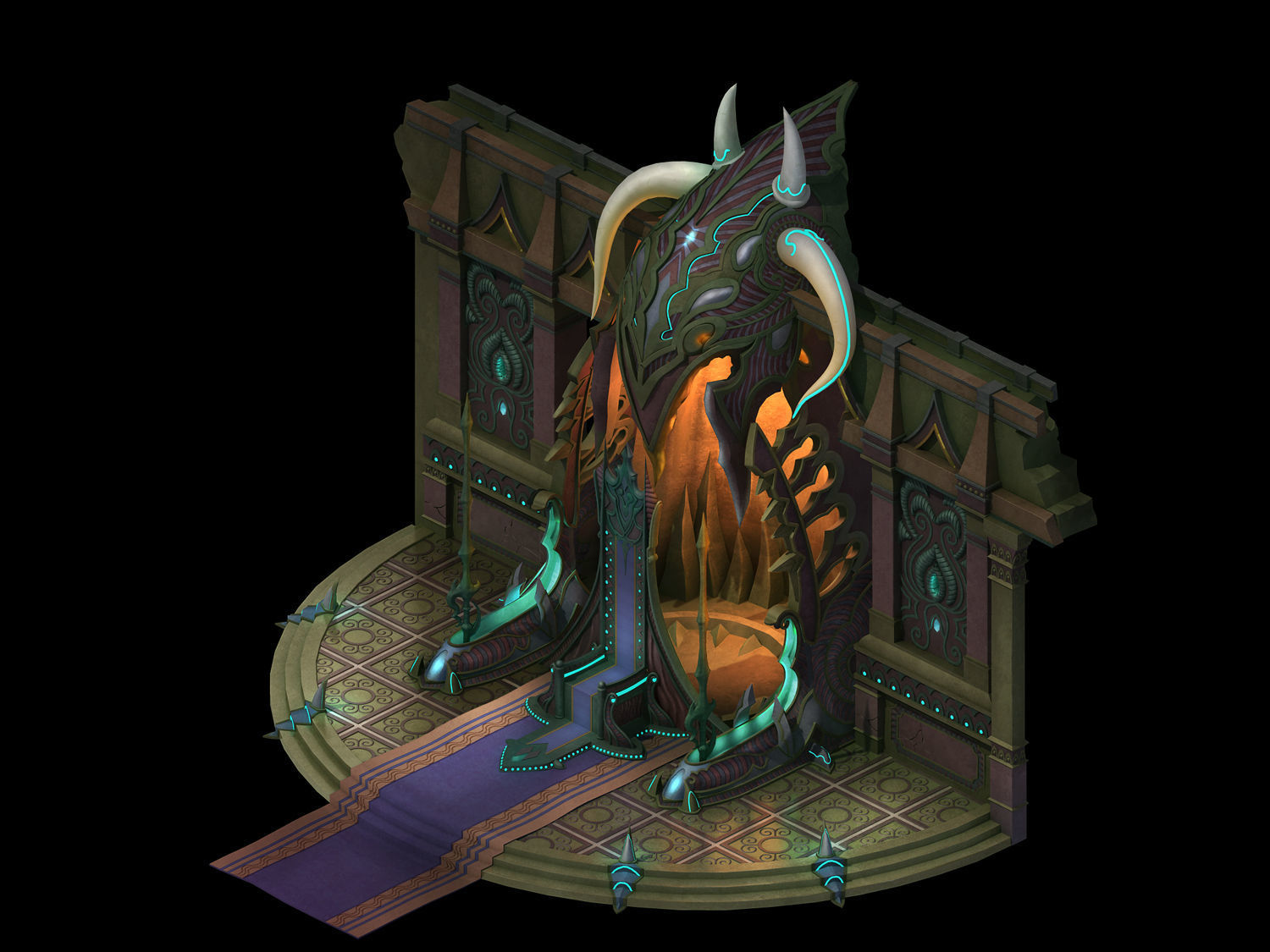 Tang Evil creatures - throne 01 3D model_3