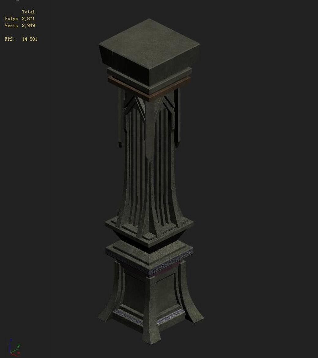 Tang Evil creatures - pillars 01 3D model_2