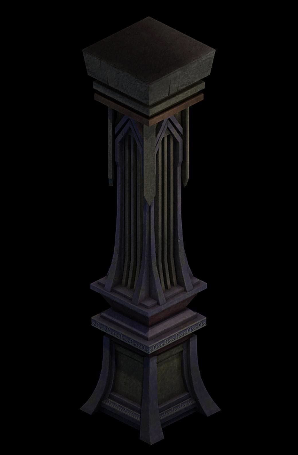 Tang Evil creatures - pillars 01 3D model_3