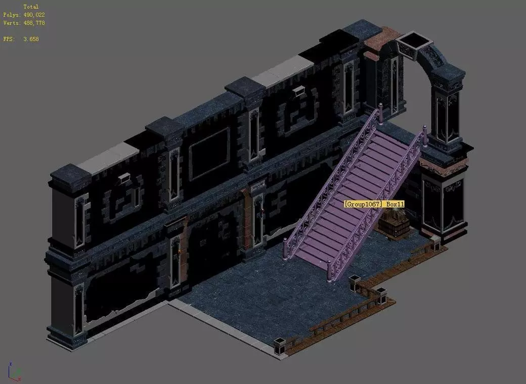 Tang Sinnar underground - stairs - walls 3D model_0