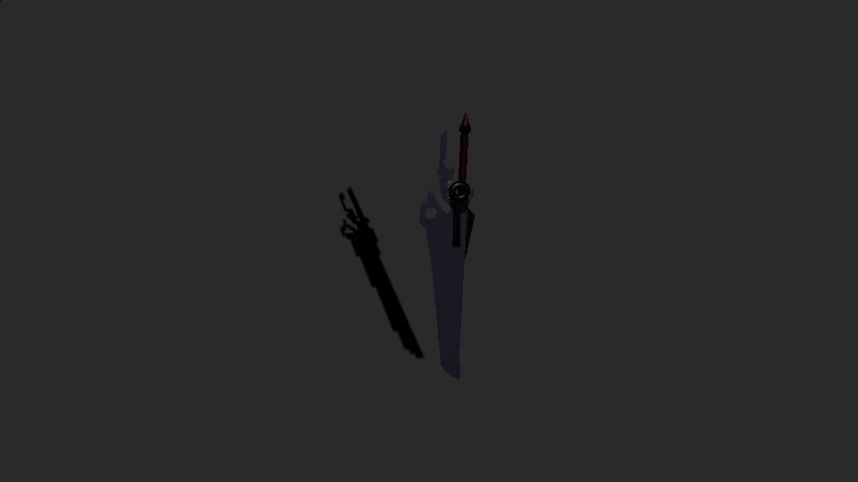 meele wepons 2 sword and scythe 3D model_1