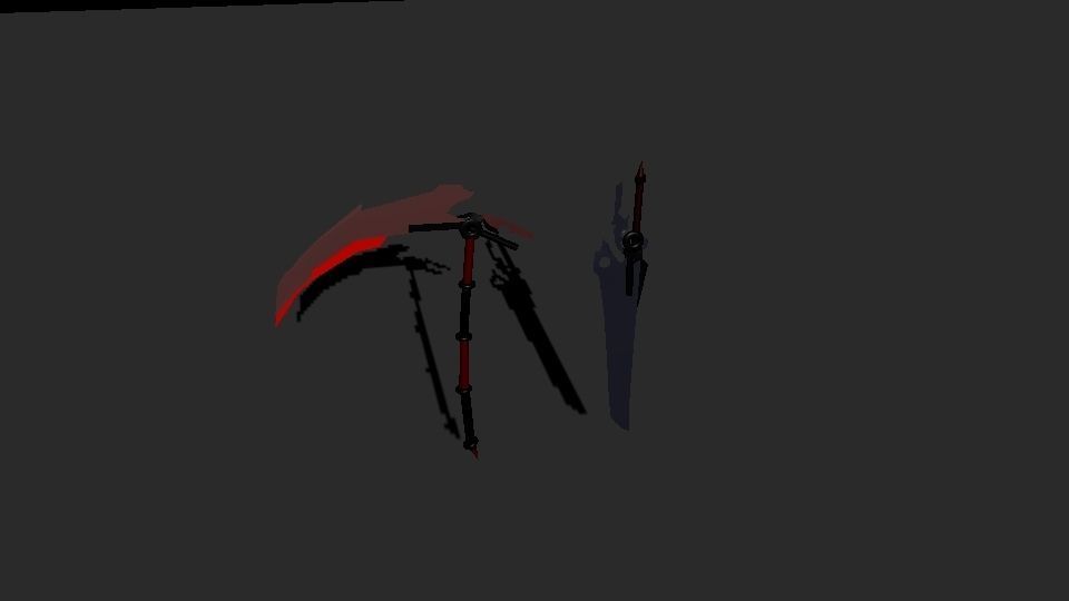 meele wepons 2 sword and scythe 3D model_3
