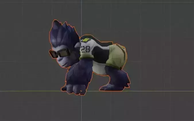 The Monkey gorilla wearing glasses 3D print model