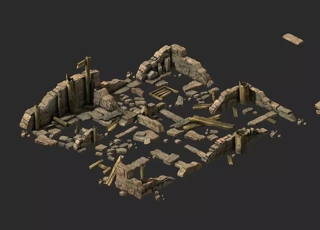 Tang Senad hills - building ruin 1 3D model_0